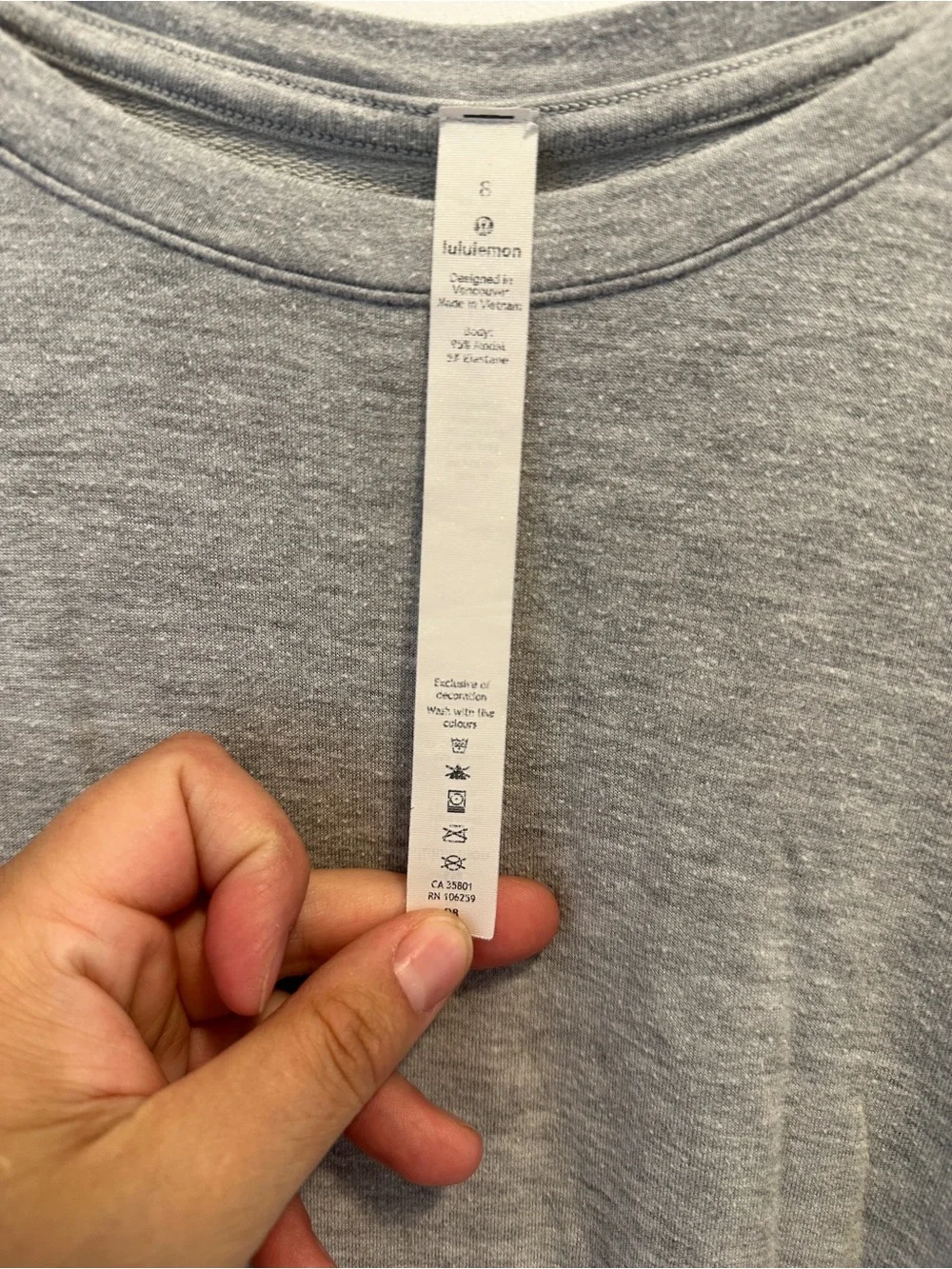 Lululemon Athletica Gray Cotton Love Long Sleeve T-shirt Size 8 Women’s - Picture 6 of 6
